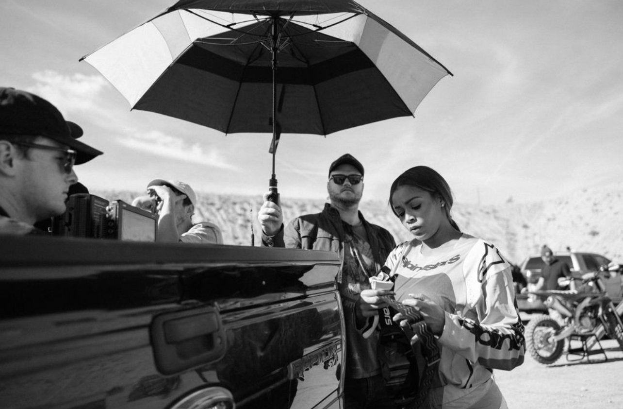 On Set BTS (B&W)